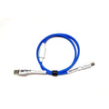 Blue USB-A to USB-C cable with metal connectors and white adapter sleeve