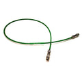 Green coaxial Y-split cable with two BNC connectors at one end and one at other