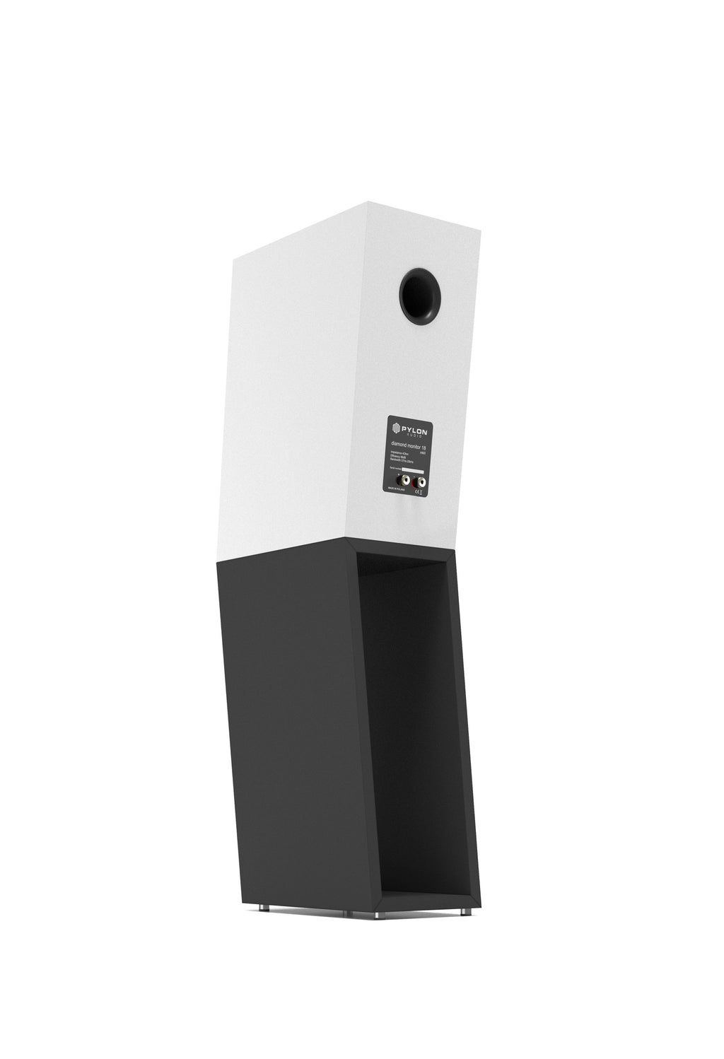 Diamond 18 MKII standmount loudspeaker, white top with black lower cabinet and drivers