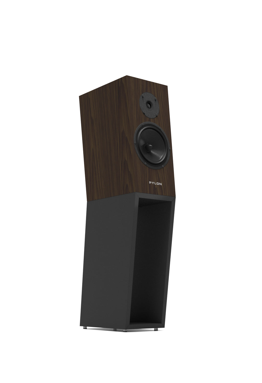 Diamond 18 MKII standmount loudspeaker, dark wood top with black lower cabinet and drivers