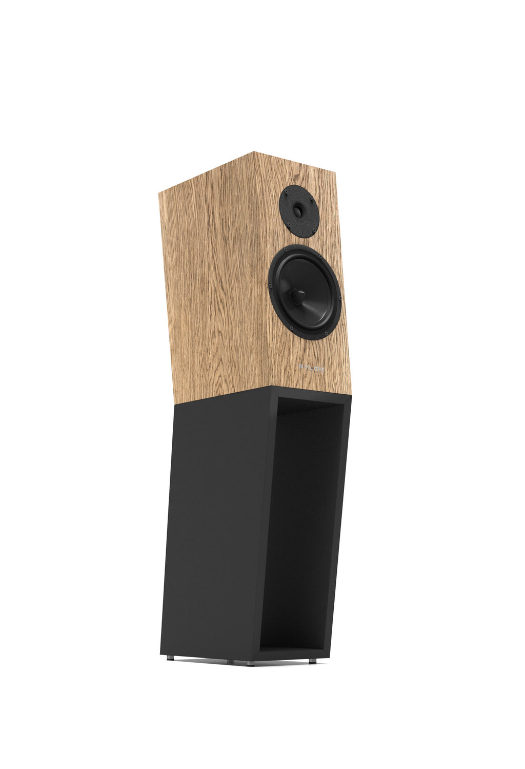 Diamond 18 MKII standmount loudspeaker, light oak top with black lower cabinet and drivers