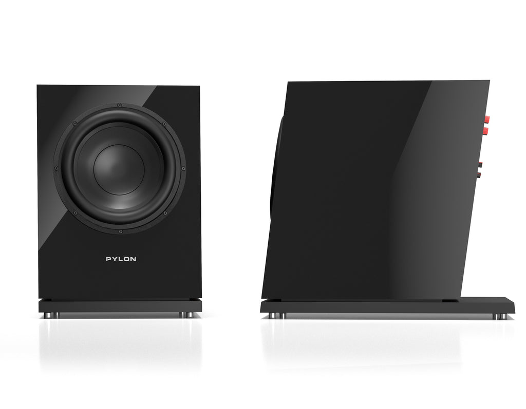 Black Diamond subwoofer front driver and right-side view