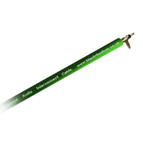 Green audio interconnect cable with gold-plated plug ends