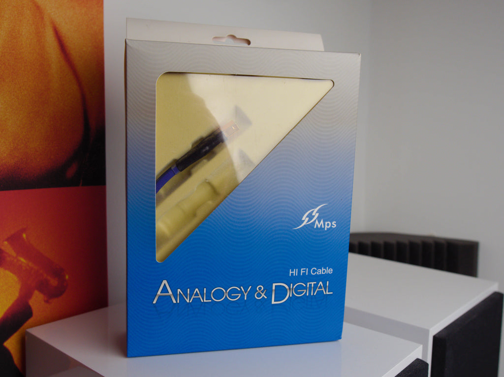 Mps HiFi cable retail box with Analog & Digital branding