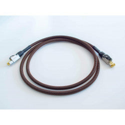 DH-Labs Reunion Cat8 Ethernet cable, braided brown jacket with two RJ45 connectors