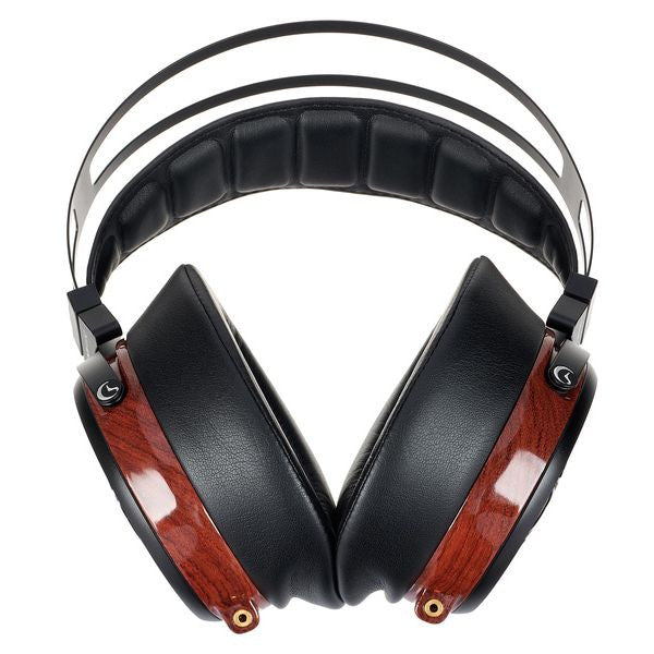 Sendy Audio Apollo over-ear headphones showing black cushions and wood side panels