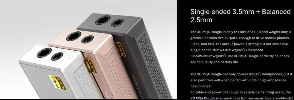 USB audio dongle with four audio ports on a metallic body