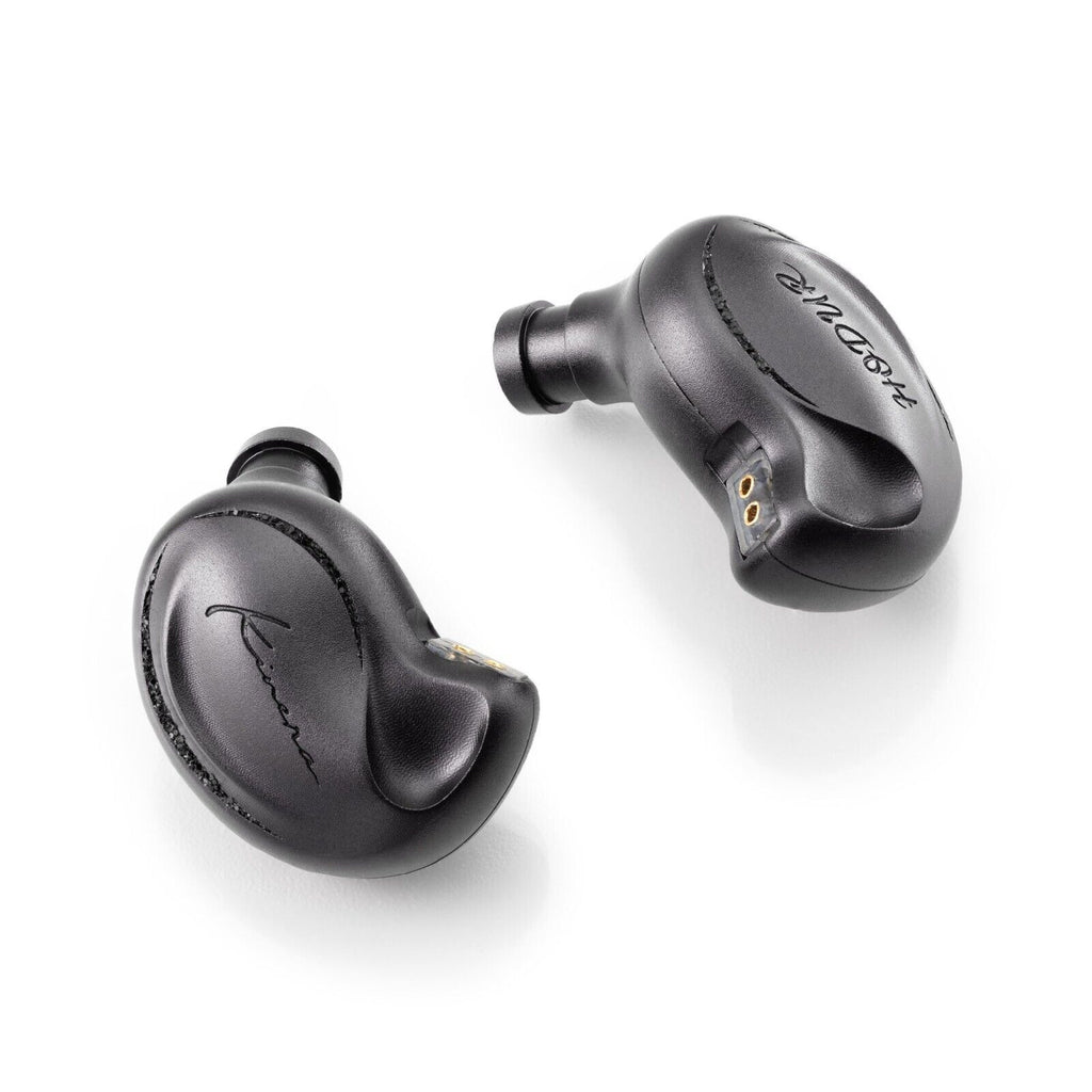 Kinera Hodur black in-ear monitors, angled earbuds with short nozzle tips