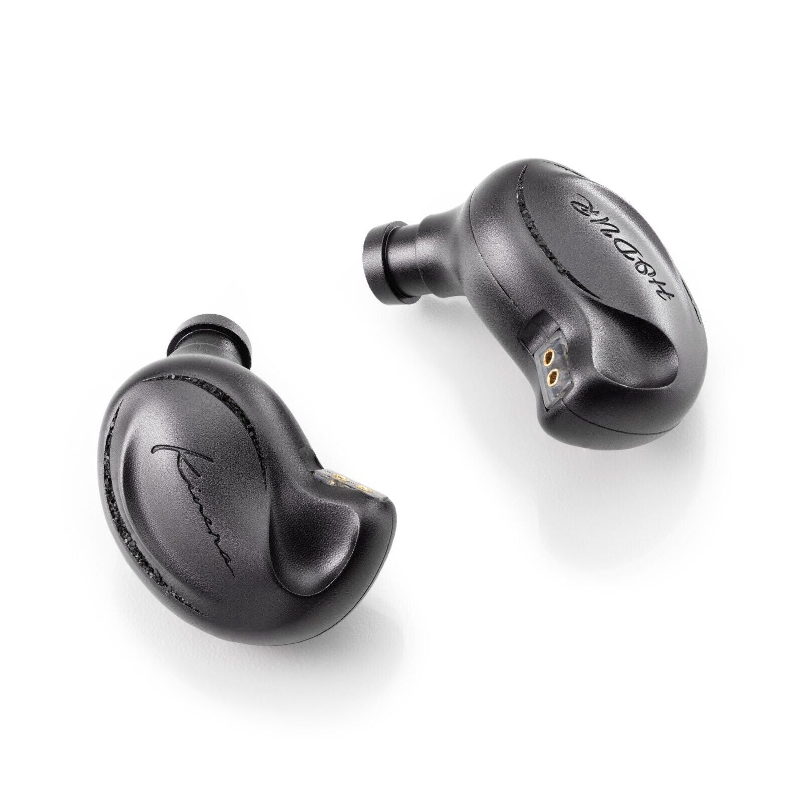 Kinera Hodur black in-ear monitors, angled earbuds with short nozzle tips
