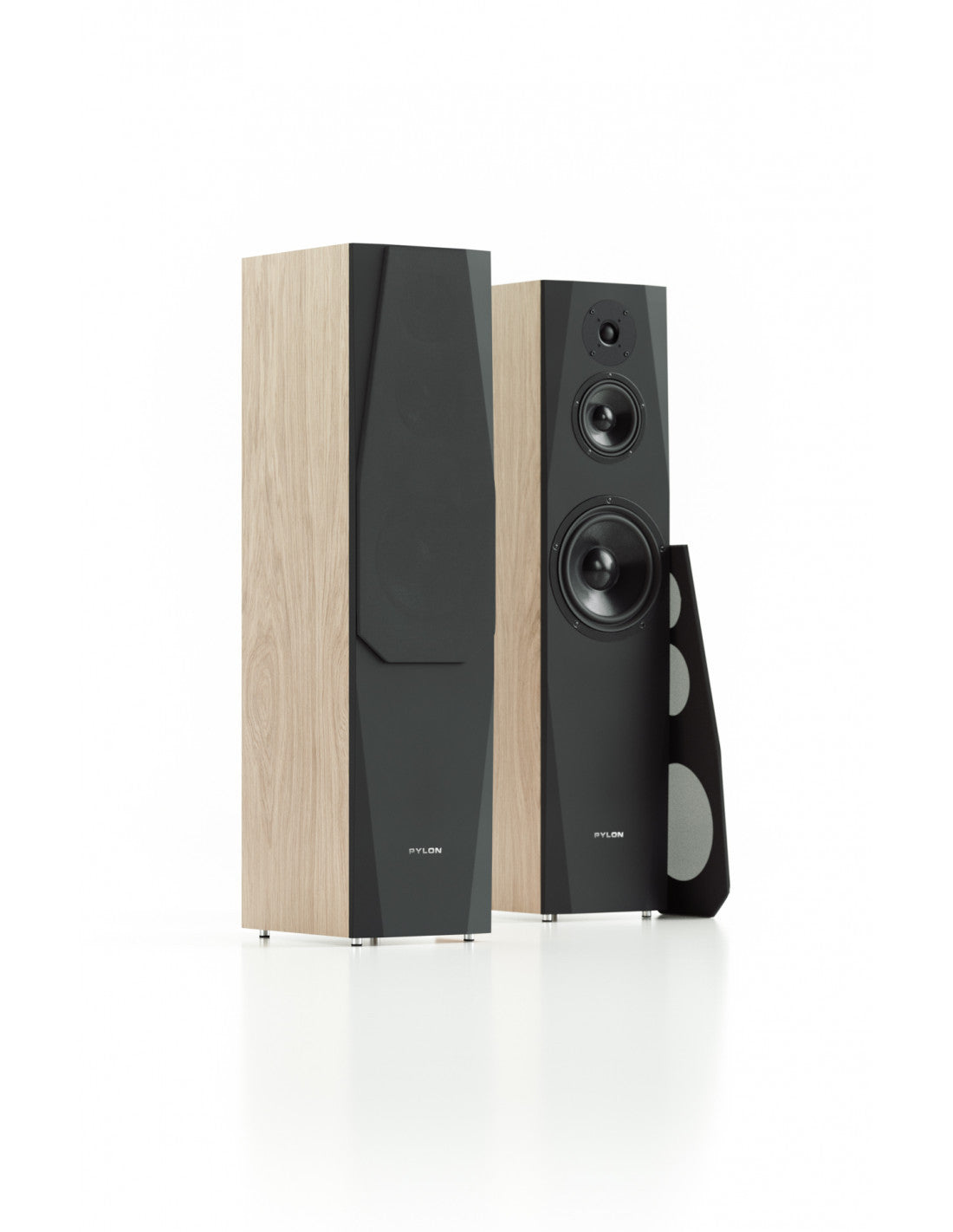 Pylon Audio Sapphire 31 floorstanding loudspeakers, wood veneer side panels and black fronts