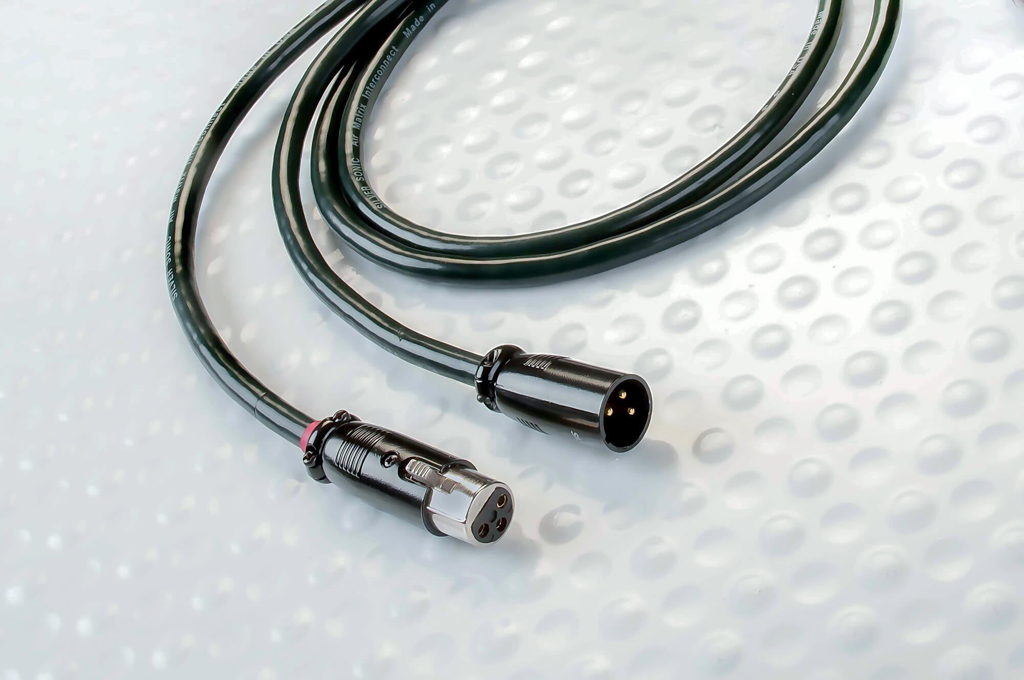 DH-Labs XLR audio cable with metal 3-pin connectors and dark sheath