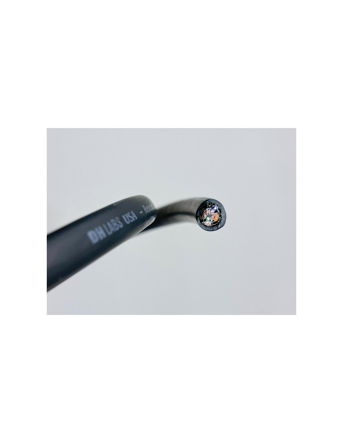 DH-Labs Reunioun CAT8 Ethernet cable end cap showing twisted pair conductors
