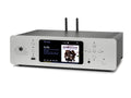 Silver ATOLL MS120 audio receiver with display screen on a white background