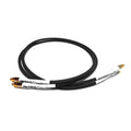 Black interconnect cable with rhodium RCA connectors and gold tips