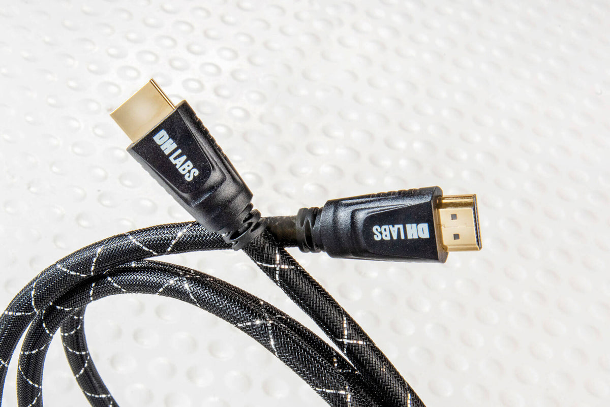 DH-Labs HDMI 2.1 cable with gold-plated HDMI connectors and black braided shielding