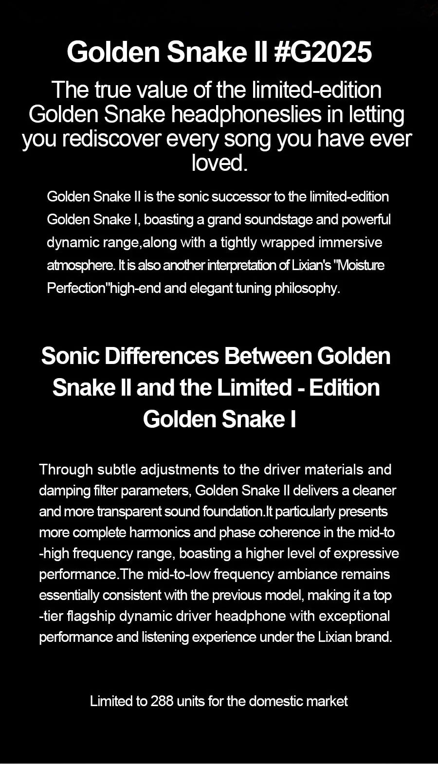 EarAcoustic Audio Golden Snake Il