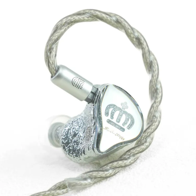 EarAcoustic Audio Crown VSA-PM IEM in-ear monitor with silver braided cable and crown emblem