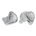 Silver in-ear monitors with faceted glitter faceplates and clear silicone tips