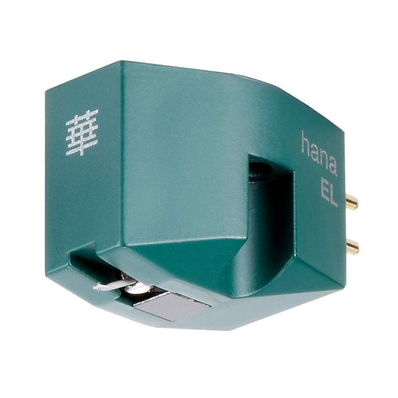 Hana EL low-output moving coil cartridge, teal with stylus and pin terminals