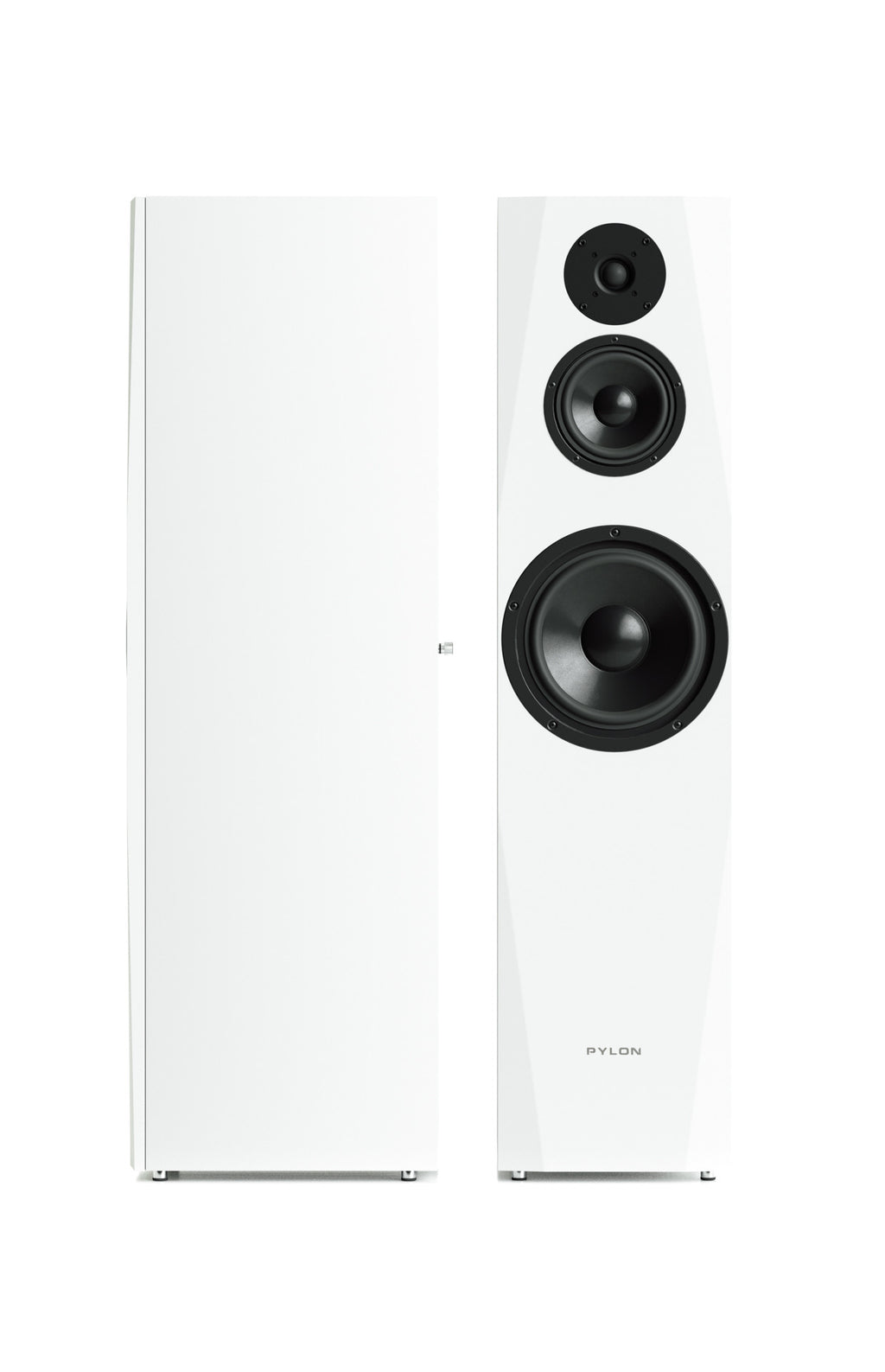 Pylon Audio Sapphire 31 floorstanding loudspeakers, gloss white front baffles with drivers