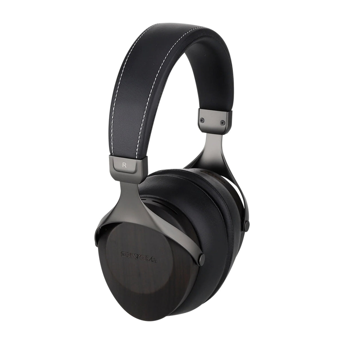 Black over-ear headphones with padded headband and metal yokes, closed earcups