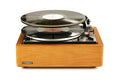 Xtonebox 121ST wooden turntable with black platter, record, and tonearm