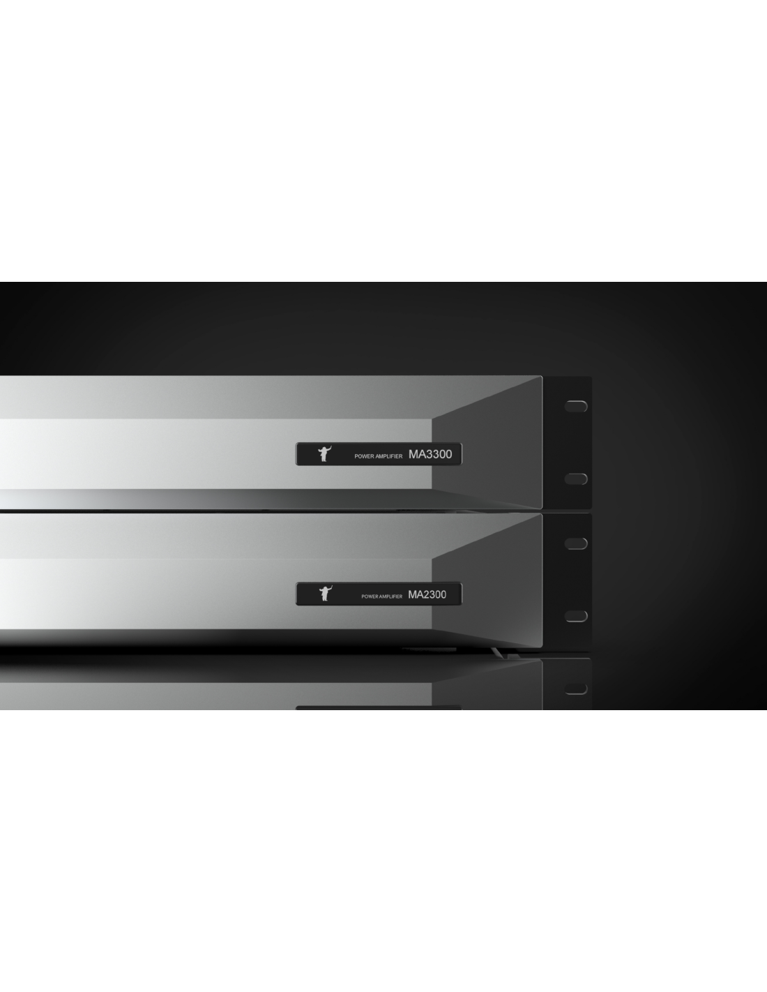 Audimaxim Class D power amplifier with MA3000 label, dark rack-mount front