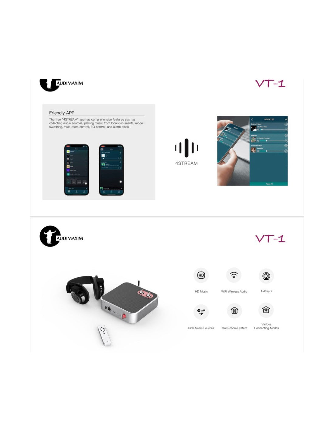 Audimaxim VT-1 Streamer and Headphone Amplifier