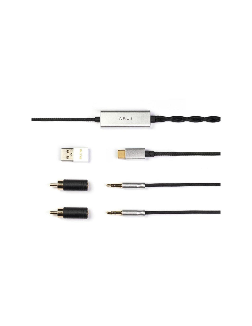 aune ARU1 USB DAC USB cable set with metal connectors and braided leads