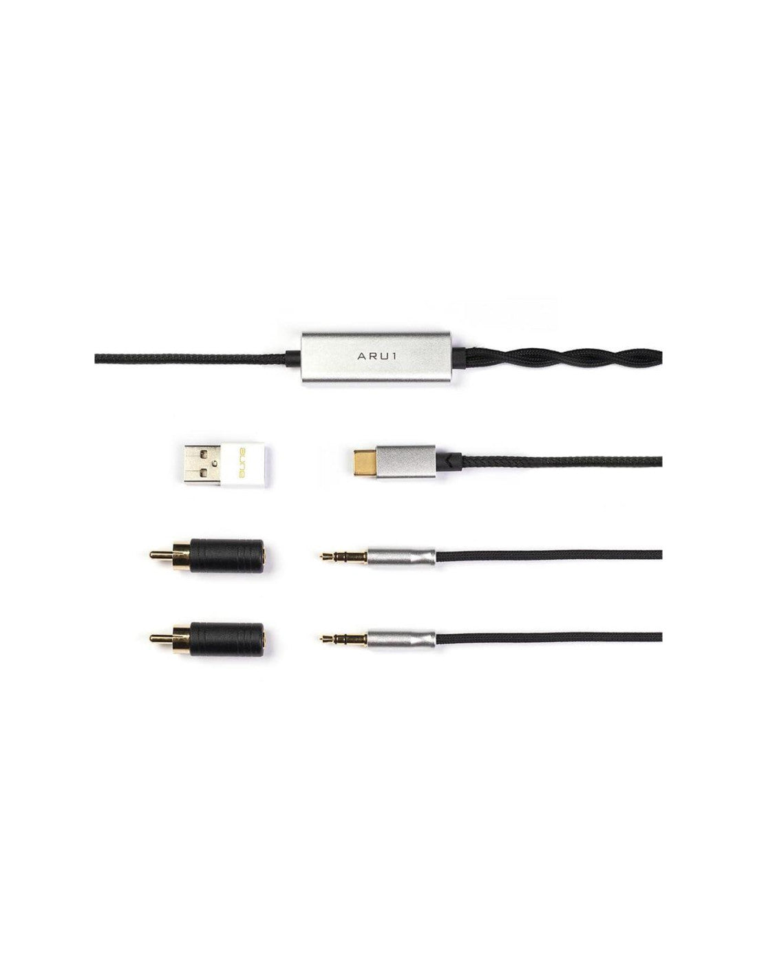 aune ARU1 USB DAC USB cable set with metal connectors and braided leads