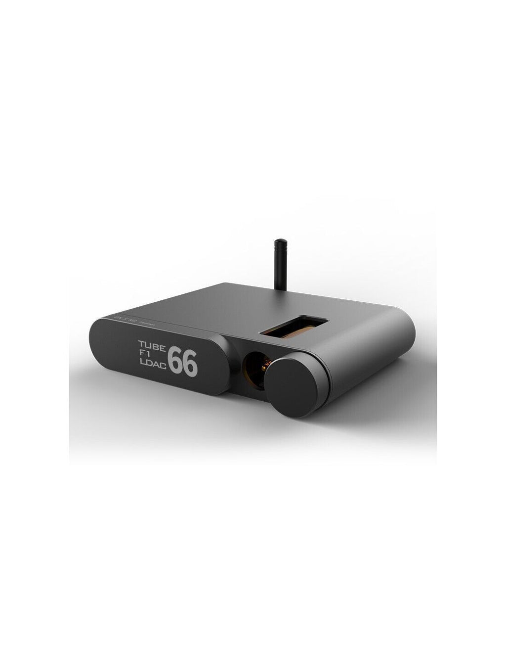 Black Bluetooth DAC with TUBE DAC 66 marking and large volume knob