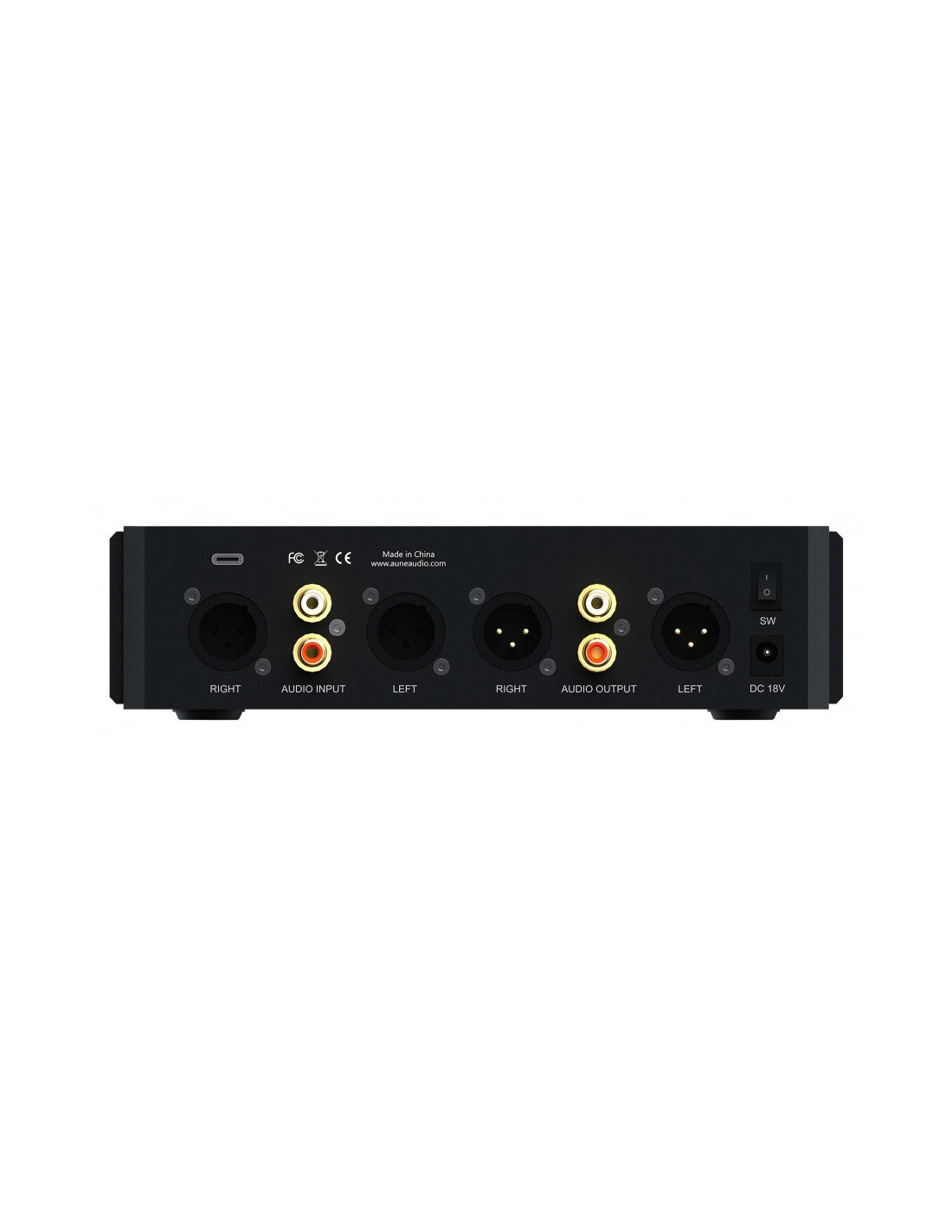 aune N7D headphone amplifier rear view