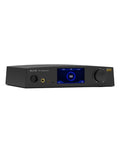 Black aune S17 Pro EVO headphone amplifier front with display, volume knob, and power controls