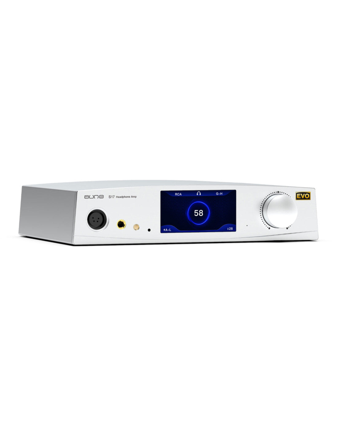 aune s17 pro evo headphone amplifier in silver