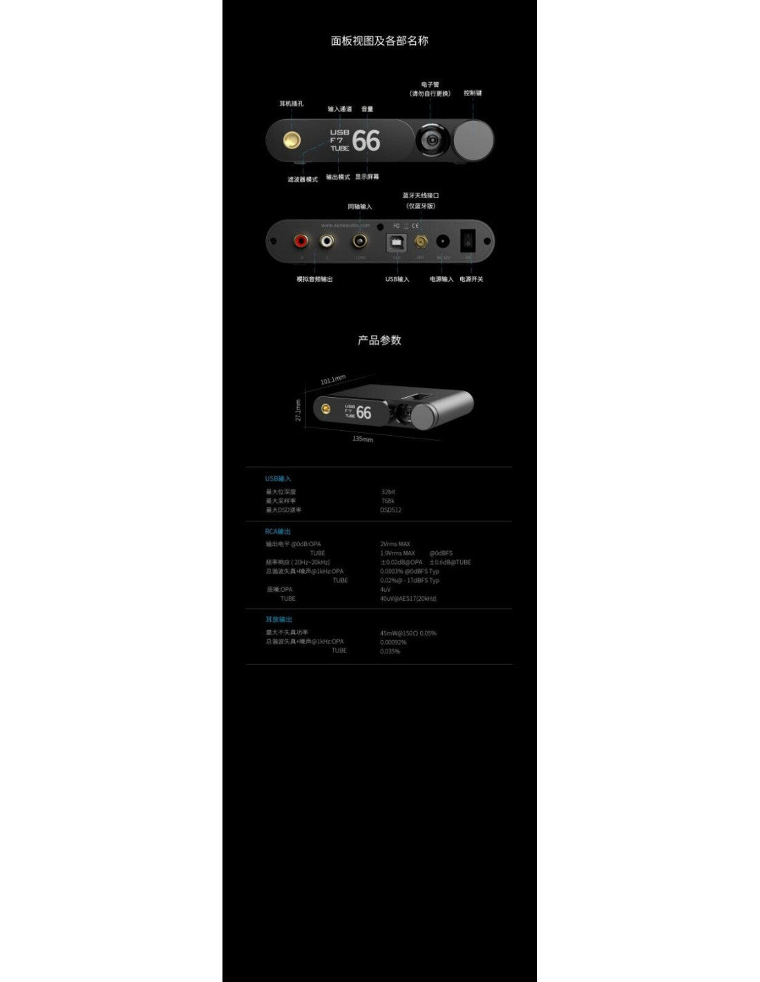 aune T1 Flamingo BT Headphone amplifier with onboard DAC