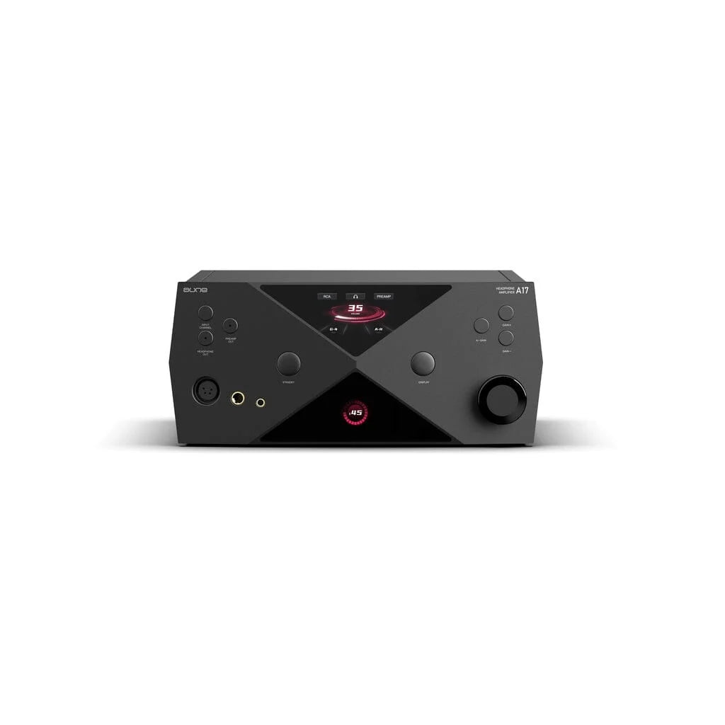 front view of the new aune A17 headphone amplifier