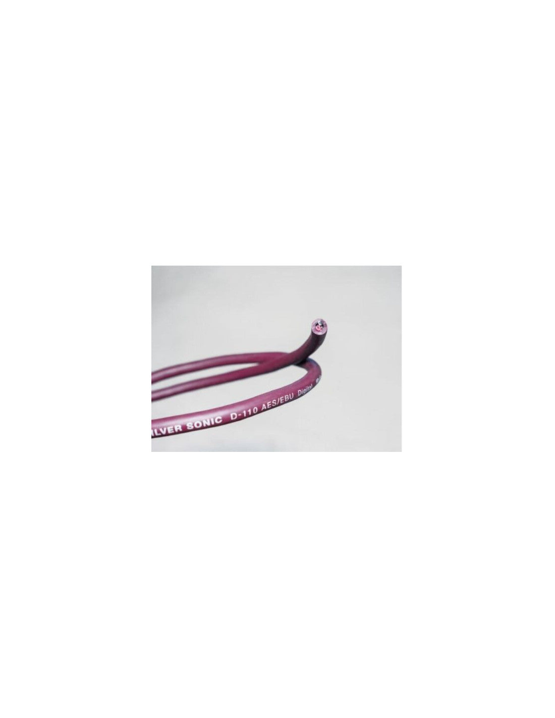 Maroon DH-Labs silver sonic D-110 digital cable with two conductors and printed label