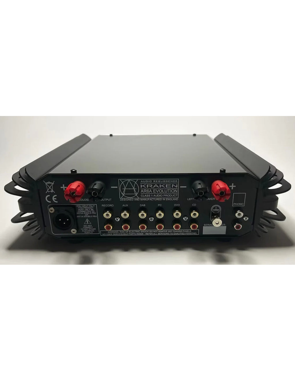 Audio Resurgence Kraken AR6 amplifier rear view. 