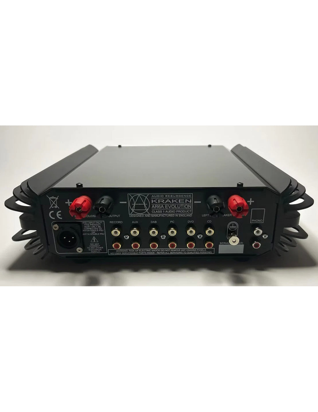 Audio Resurgence Kraken AR6 amplifier rear view. 