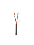 MPS QP-250 speaker cable end, black jacket with red and copper stripped wires