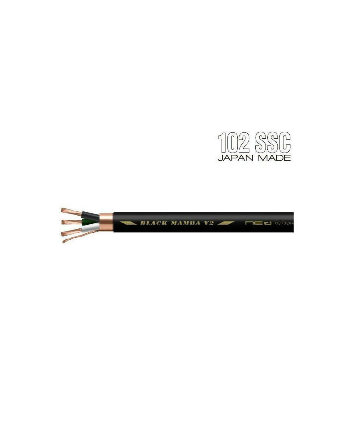 OYAIDE NEO BLACK MAMBA V2 mains power cable with exposed copper conductors
