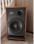 Pylon Jade Infinity speaker front view with woofers and tweeter on dark baffle