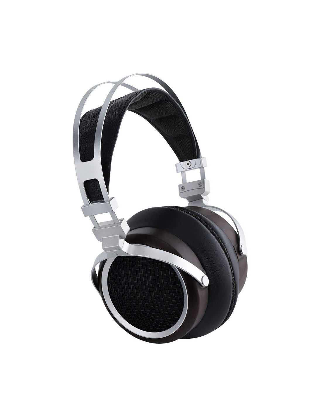 Svga Luan Headphones Black over-ear headphones with silver metal headband supports and trim, shown on a plain white background.