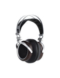 Sivga Luan Over-ear headphones with dark brown wood-grain earcups, black cushioning, and silver metal headband components, shown on a plain white background.