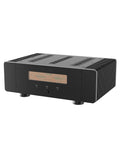 Soncoz SGP1 stereo audio power amplifier, black front panel with display and knobs