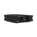 aune X7s headphone amplifier, black metal chassis with front volume knob and audio ports